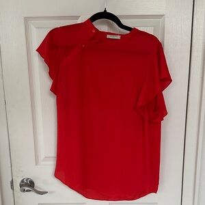 Aritzia Babaton Button Flutter Sleeve Blouse